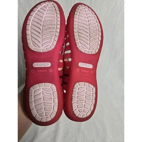 Crocs Adrina II Closed Toe Slip On Jelly Flats Women’s Size 9 Ballet Shoes Pink - Picture 9 of 10